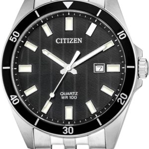 itizen Quartz Mens Watch, Stainless Steel, Classic, Silver-Tone