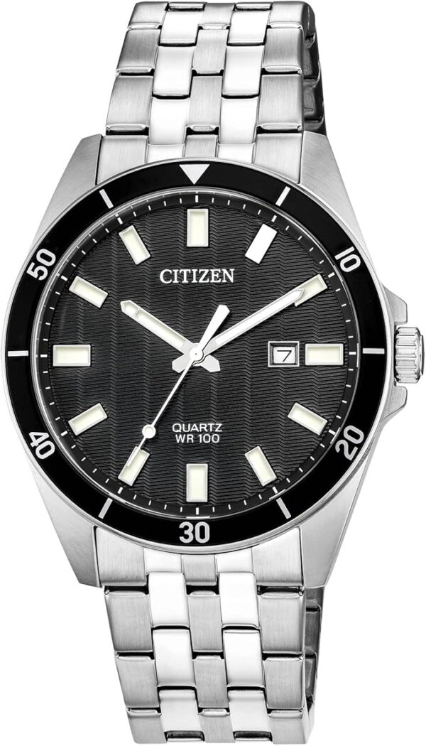 itizen Quartz Mens Watch, Stainless Steel, Classic, Silver-Tone